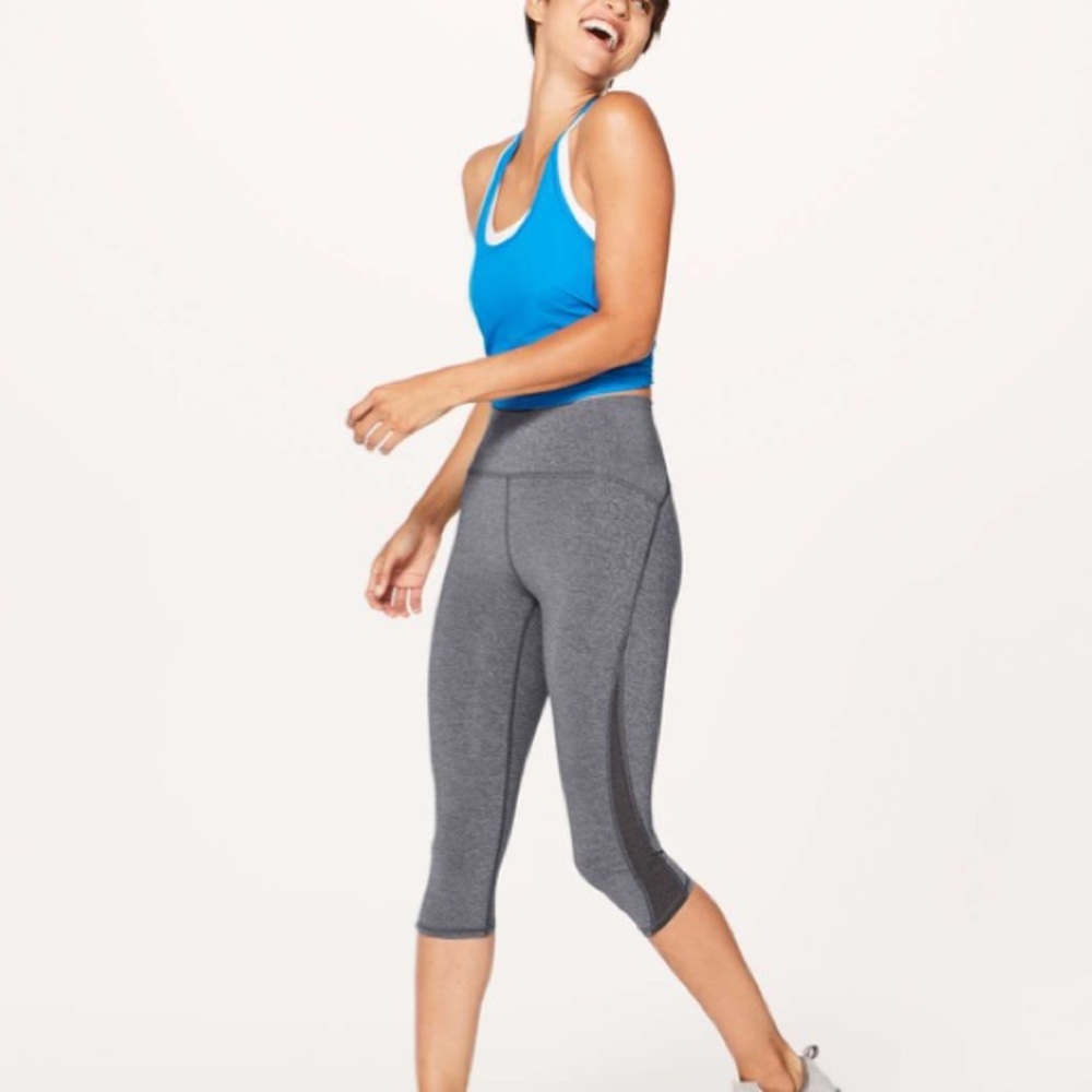 Lululemon Train Times Crop (17" ) Heathered Black